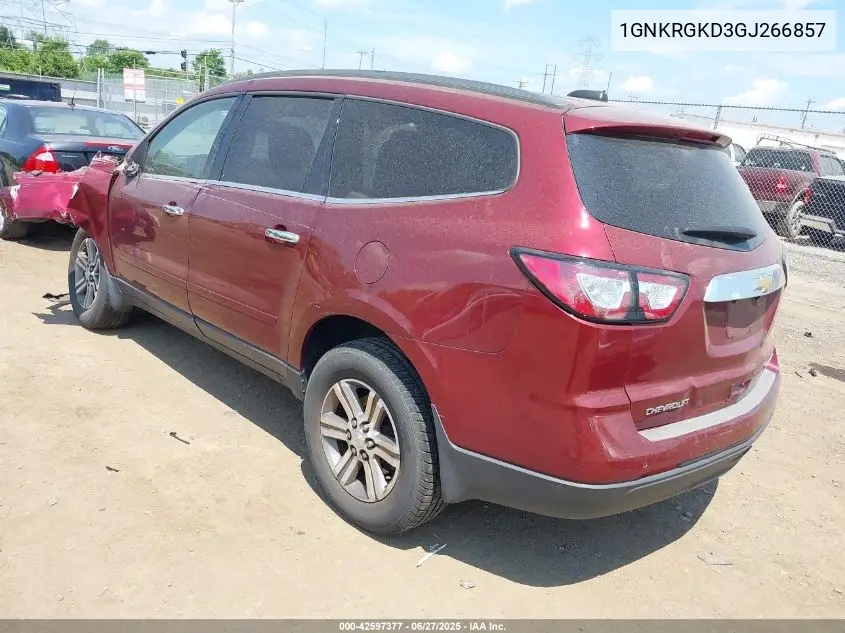 2016 Chevrolet Traverse 1Lt VIN: 1GNKRGKD3GJ266857 Lot: 42597377