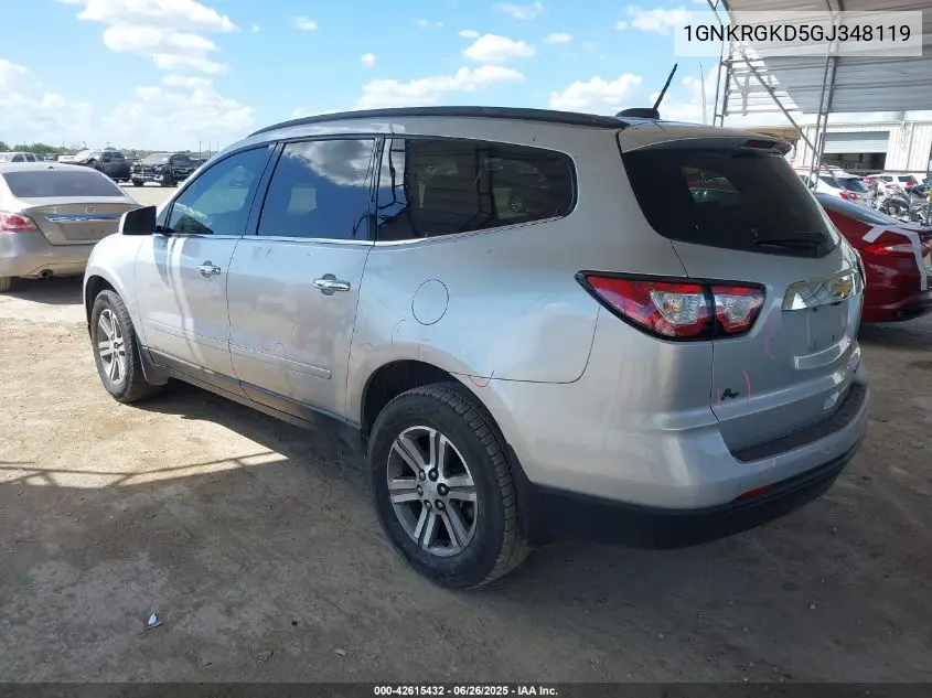 2016 Chevrolet Traverse 1Lt VIN: 1GNKRGKD5GJ348119 Lot: 42615432