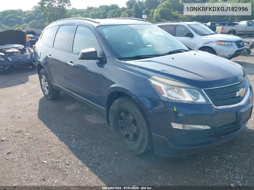 2016 Chevrolet Traverse Ls VIN: 1GNKRFKDXGJ182996 Lot: 42631834
