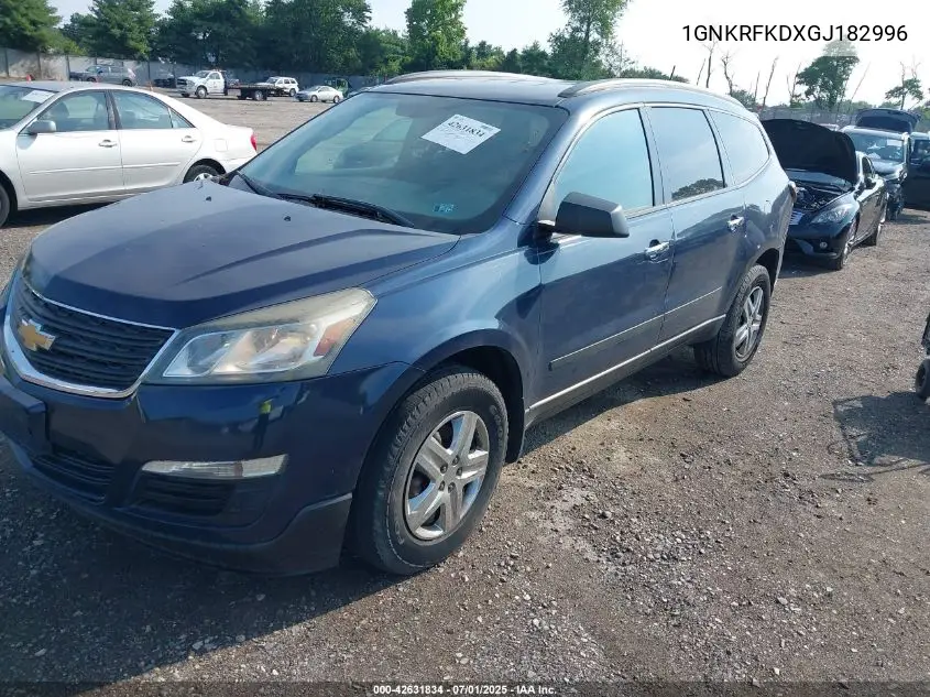 2016 Chevrolet Traverse Ls VIN: 1GNKRFKDXGJ182996 Lot: 42631834