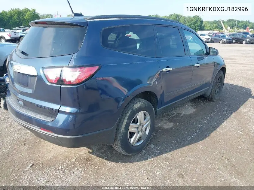 2016 Chevrolet Traverse Ls VIN: 1GNKRFKDXGJ182996 Lot: 42631834
