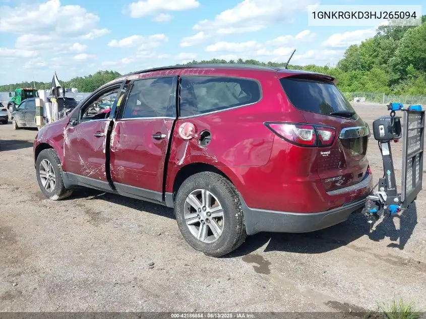 2017 Chevrolet Traverse 1Lt VIN: 1GNKRGKD3HJ265094 Lot: 42186854