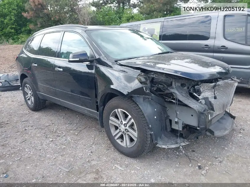 2017 Chevrolet Traverse 2Lt VIN: 1GNKVHKD9HJ205192 Lot: 42260457