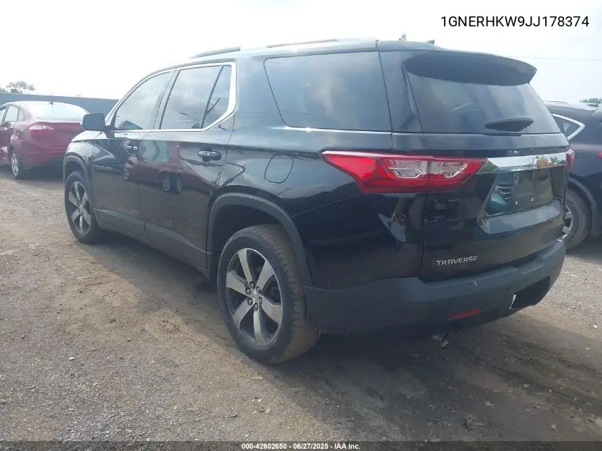 2018 Chevrolet Traverse 3Lt VIN: 1GNERHKW9JJ178374 Lot: 42602650