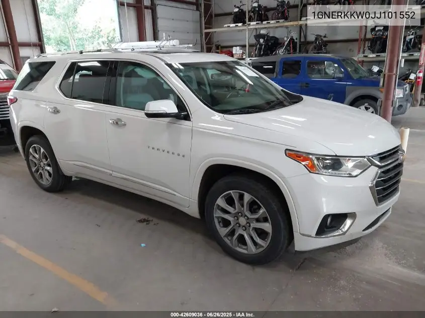 2018 Chevrolet Traverse Premier VIN: 1GNERKKW0JJ101552 Lot: 42609036