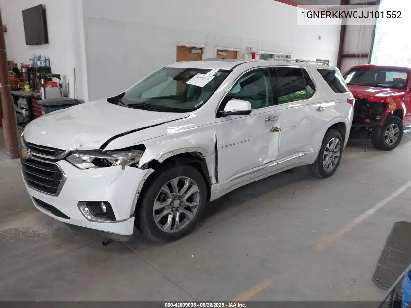 2018 Chevrolet Traverse Premier VIN: 1GNERKKW0JJ101552 Lot: 42609036