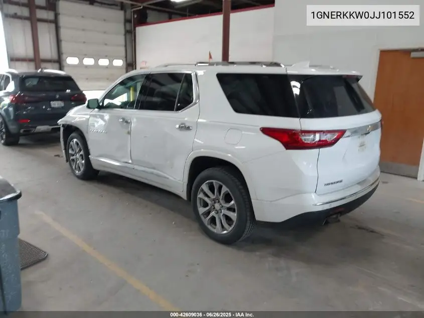 2018 Chevrolet Traverse Premier VIN: 1GNERKKW0JJ101552 Lot: 42609036