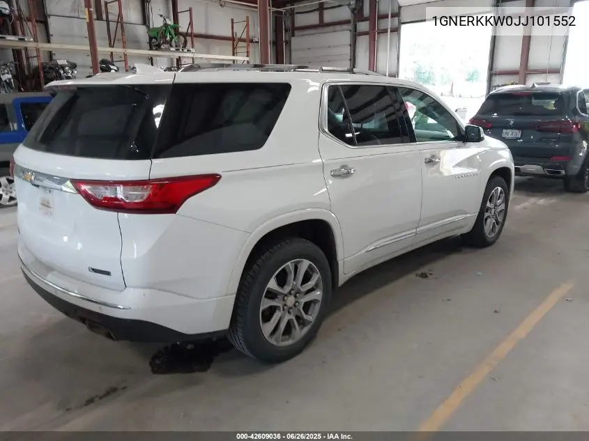2018 Chevrolet Traverse Premier VIN: 1GNERKKW0JJ101552 Lot: 42609036