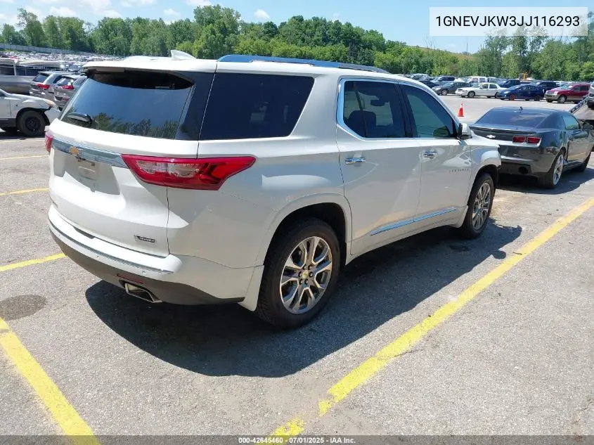 2018 Chevrolet Traverse Premier VIN: 1GNEVJKW3JJ116293 Lot: 42645460