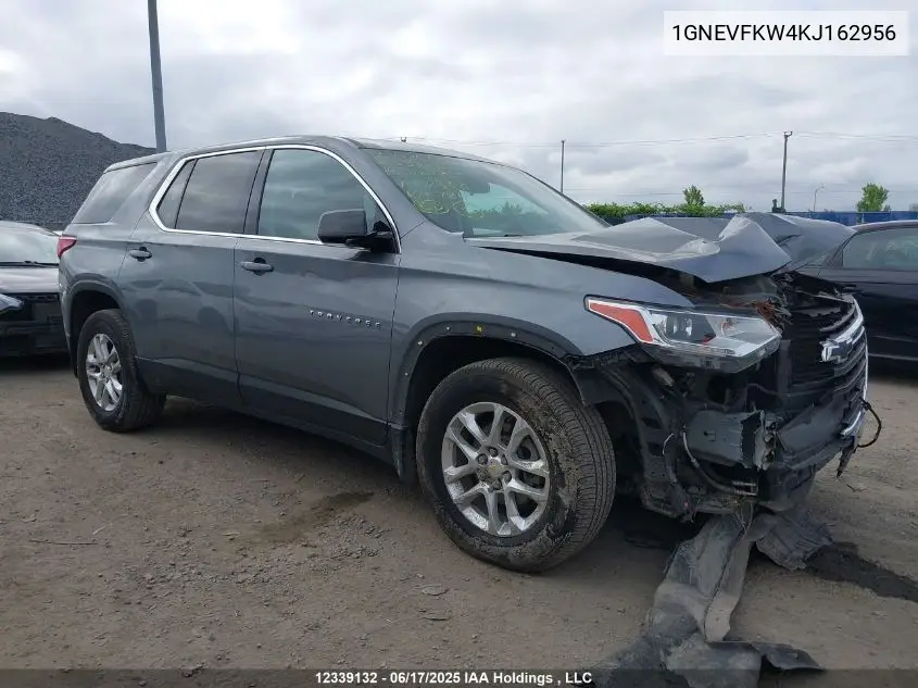 2019 Chevrolet Traverse Ls VIN: 1GNEVFKW4KJ162956 Lot: 12339132