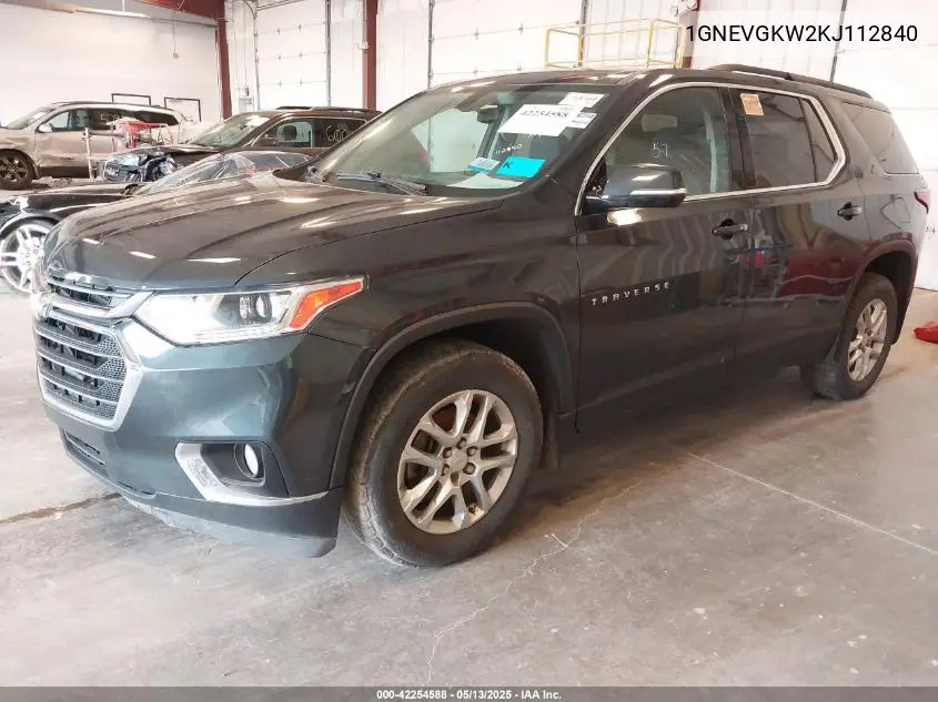 1gnevgkw2kj112840 1GNEVGKW2KJ112840 2019 Chevrolet Traverse 1Lt