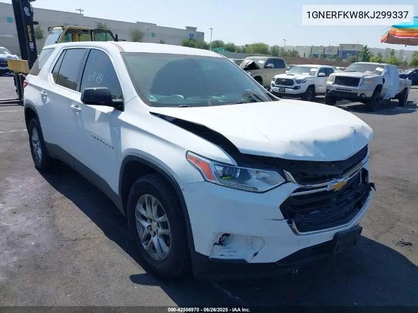 2019 Chevrolet Traverse Ls VIN: 1GNERFKW8KJ299337 Lot: 42586970