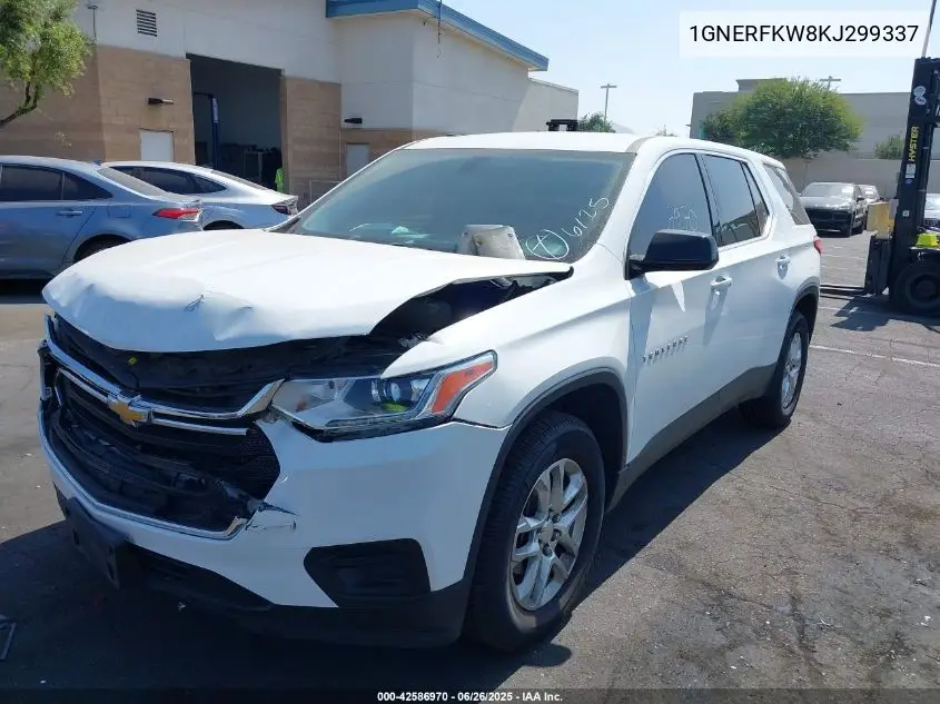 2019 Chevrolet Traverse Ls VIN: 1GNERFKW8KJ299337 Lot: 42586970