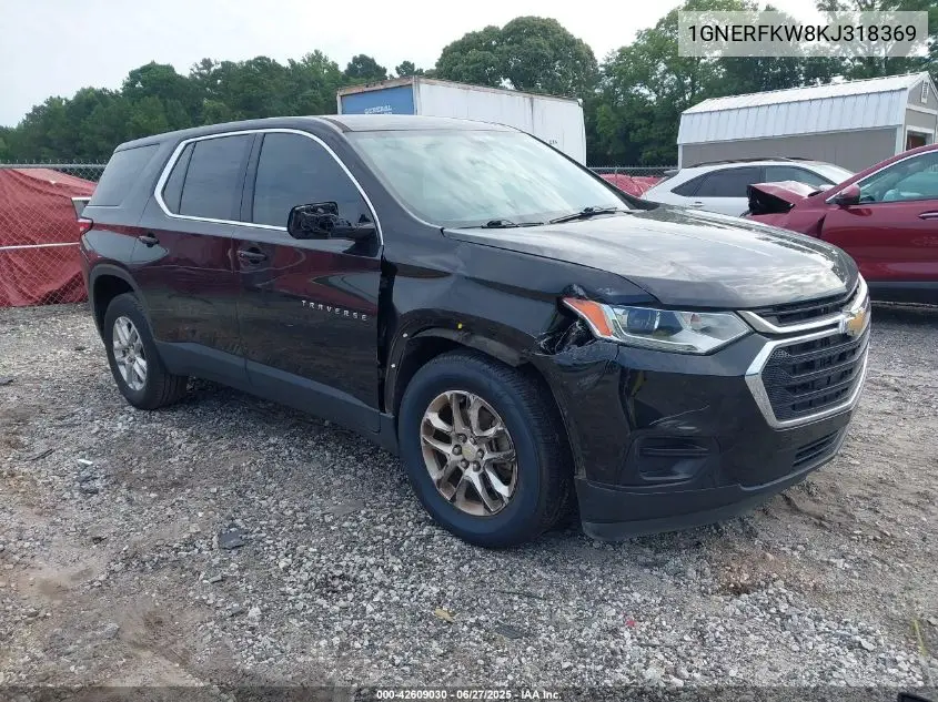 2019 Chevrolet Traverse Ls VIN: 1GNERFKW8KJ318369 Lot: 42609030