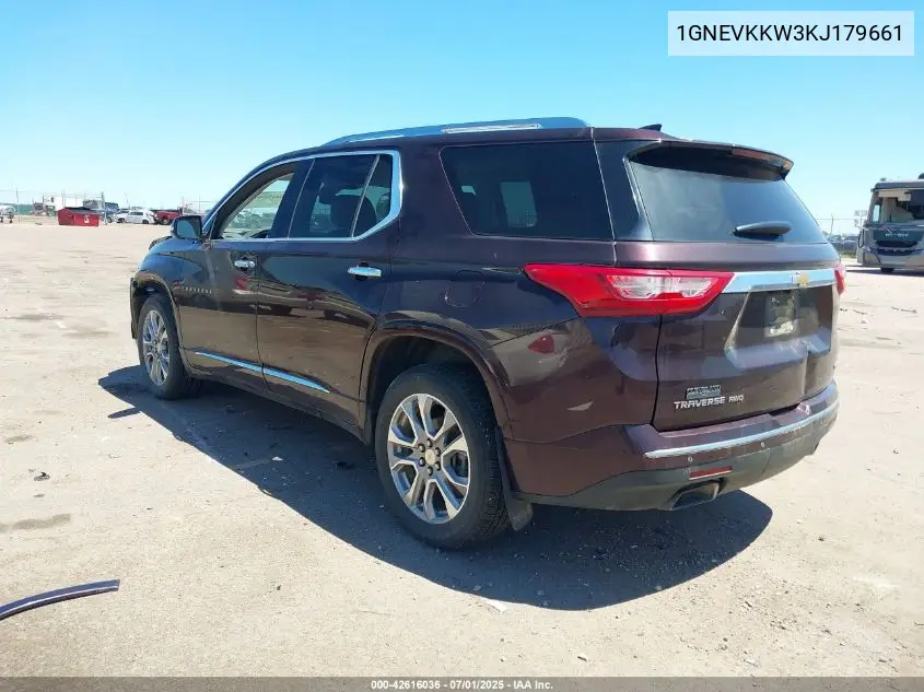 2019 Chevrolet Traverse Premier VIN: 1GNEVKKW3KJ179661 Lot: 42616036
