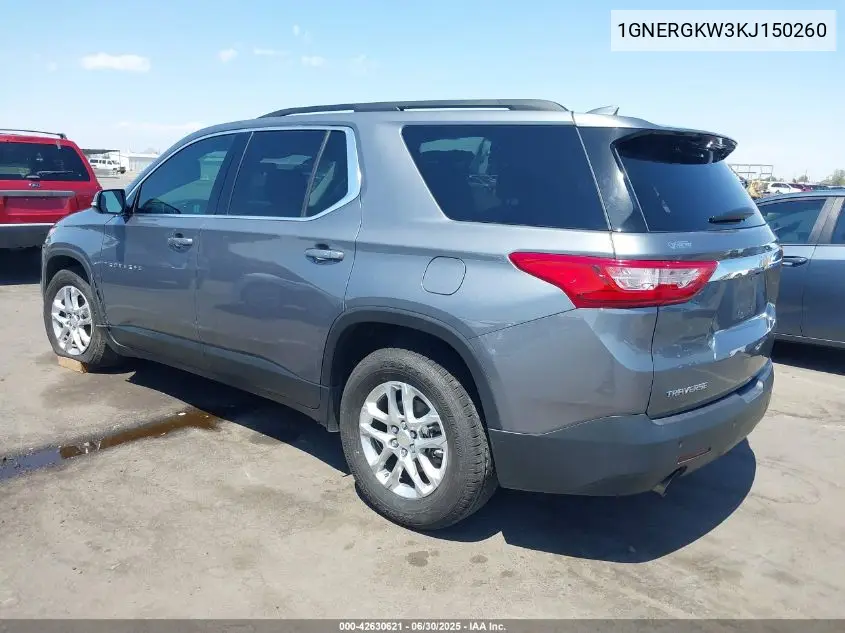 2019 Chevrolet Traverse 1Lt VIN: 1GNERGKW3KJ150260 Lot: 42630621