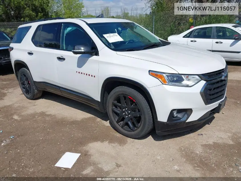 2020 Chevrolet Traverse Awd Premier VIN: 1GNEVKKW7LJ115057 Lot: 42251770