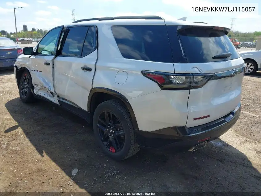 2020 Chevrolet Traverse Awd Premier VIN: 1GNEVKKW7LJ115057 Lot: 42251770