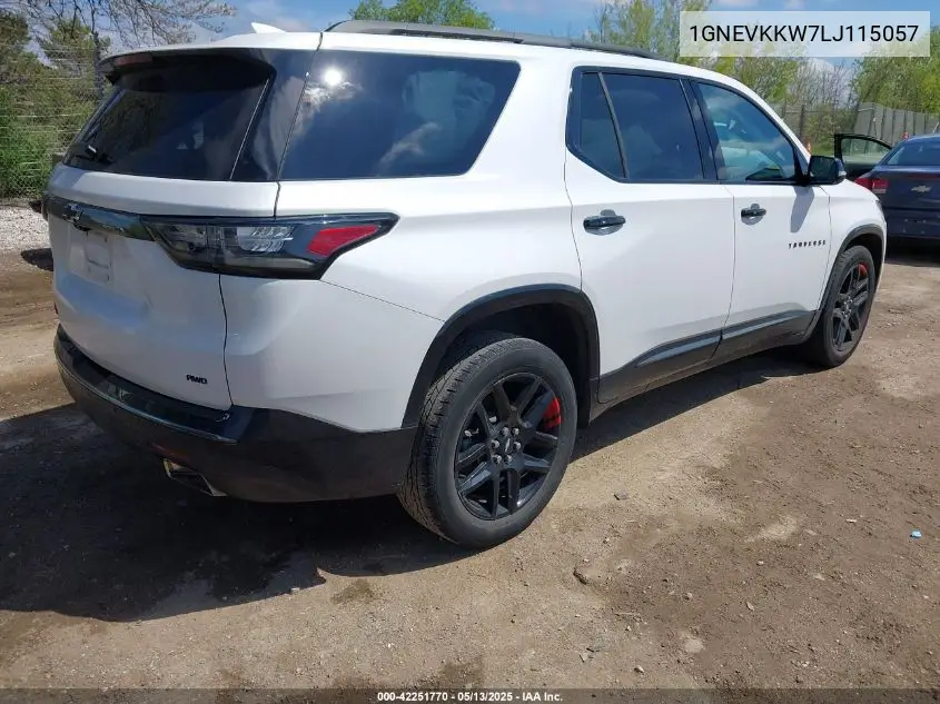 2020 Chevrolet Traverse Awd Premier VIN: 1GNEVKKW7LJ115057 Lot: 42251770