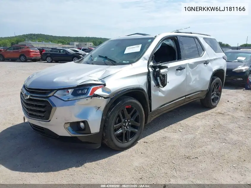 2020 Chevrolet Traverse Fwd Premier VIN: 1GNERKKW6LJ181166 Lot: 42590290