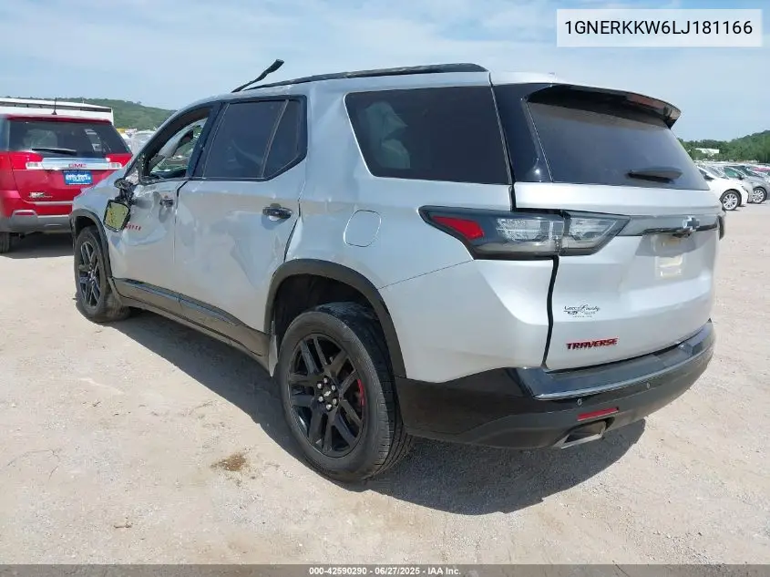 2020 Chevrolet Traverse Fwd Premier VIN: 1GNERKKW6LJ181166 Lot: 42590290