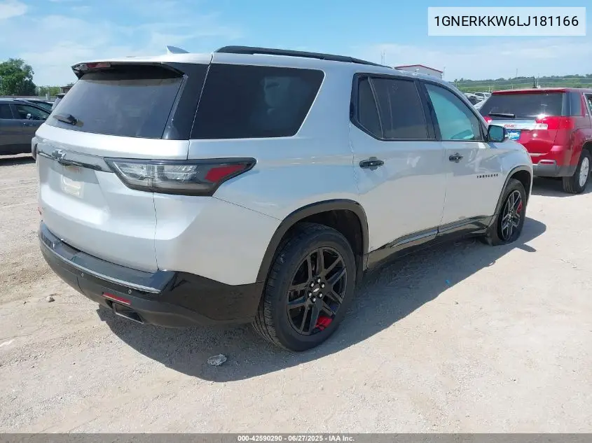 2020 Chevrolet Traverse Fwd Premier VIN: 1GNERKKW6LJ181166 Lot: 42590290