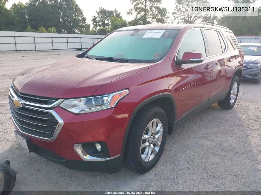 2020 Chevrolet Traverse Fwd Lt Cloth VIN: 1GNERGKW5LJ135311 Lot: 42638602