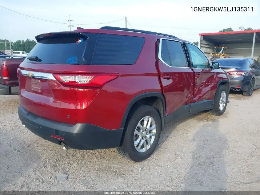 2020 Chevrolet Traverse Fwd Lt Cloth VIN: 1GNERGKW5LJ135311 Lot: 42638602