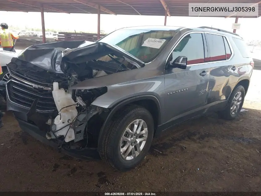 2020 Chevrolet Traverse Fwd Lt Cloth VIN: 1GNERGKW6LJ305398 Lot: 42639208
