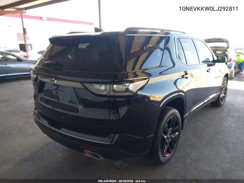 2020 Chevrolet Traverse Awd Premier VIN: 1GNEVKKW0LJ292811 Lot: 42639500