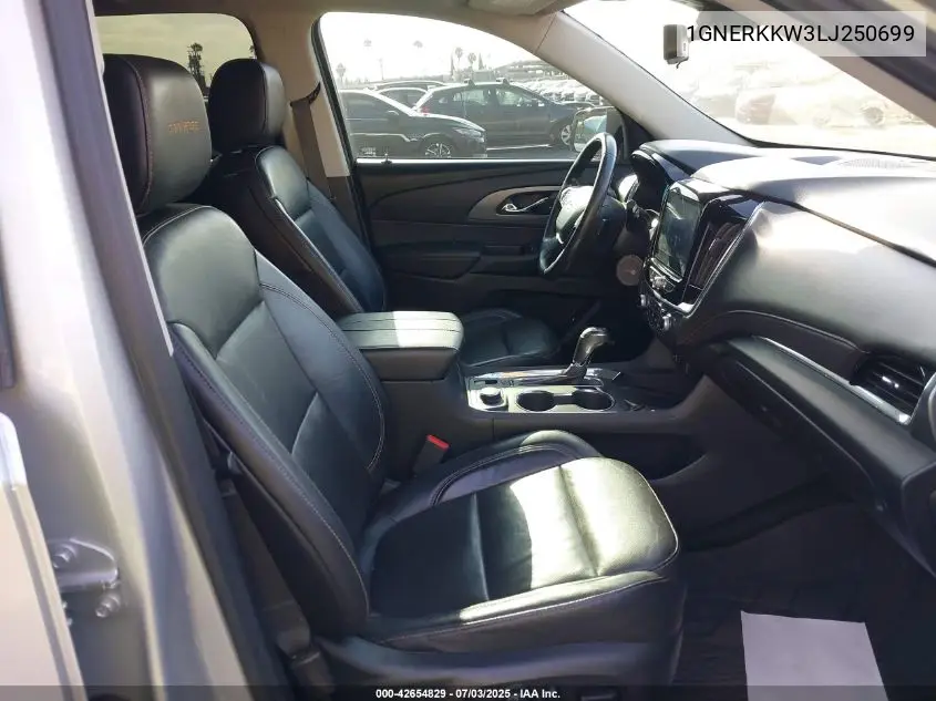 2020 Chevrolet Traverse Fwd Premier VIN: 1GNERKKW3LJ250699 Lot: 42654829