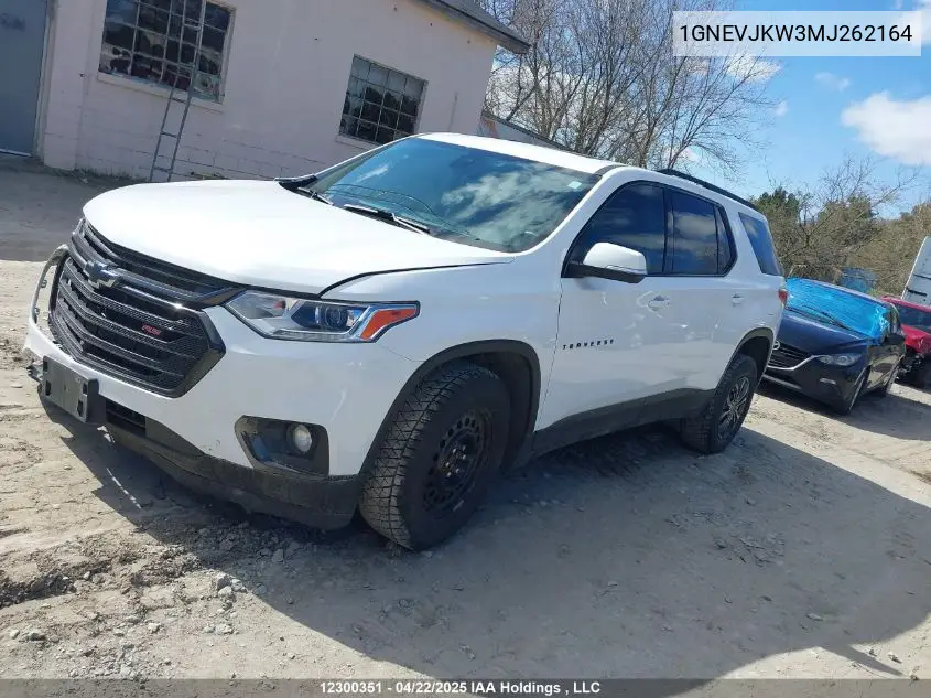 2021 Chevrolet Traverse Rs VIN: 1GNEVJKW3MJ262164 Lot: 12300351