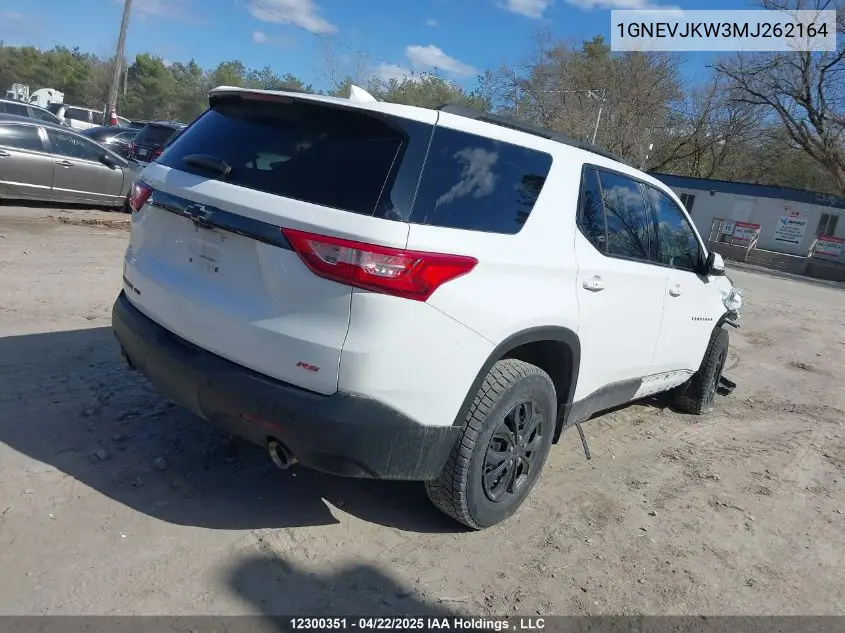 2021 Chevrolet Traverse Rs VIN: 1GNEVJKW3MJ262164 Lot: 12300351