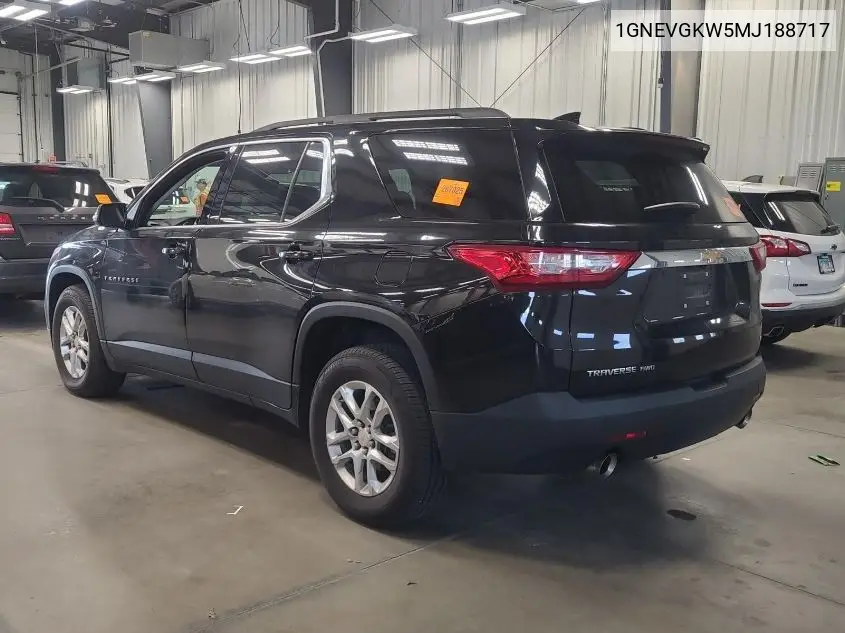 2021 Chevrolet Traverse Lt VIN: 1GNEVGKW5MJ188717 Lot: 42269520
