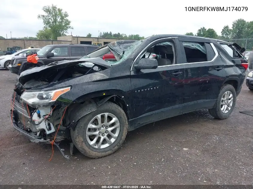 2021 Chevrolet Traverse Ls VIN: 1GNERFKW8MJ174079 Lot: 42618437