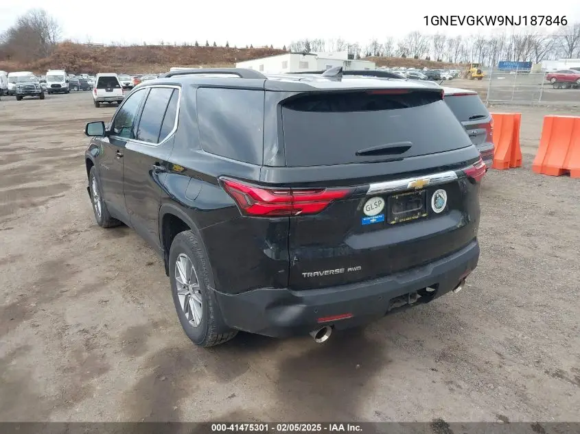 2022 Chevrolet Traverse Awd Lt Cloth VIN: 1GNEVGKW9NJ187846 Lot: 41475301