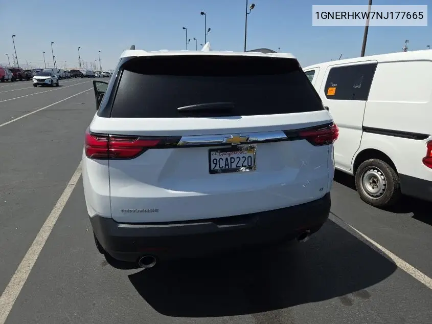 2022 Chevrolet Traverse Fwd Lt Leather VIN: 1GNERHKW7NJ177665 Lot: 42619548