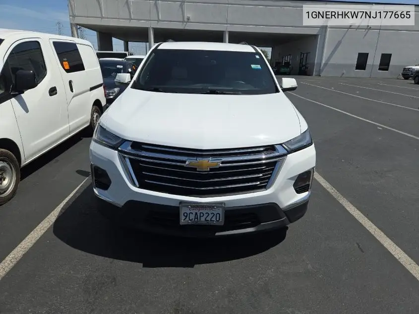 2022 Chevrolet Traverse Fwd Lt Leather VIN: 1GNERHKW7NJ177665 Lot: 42619548