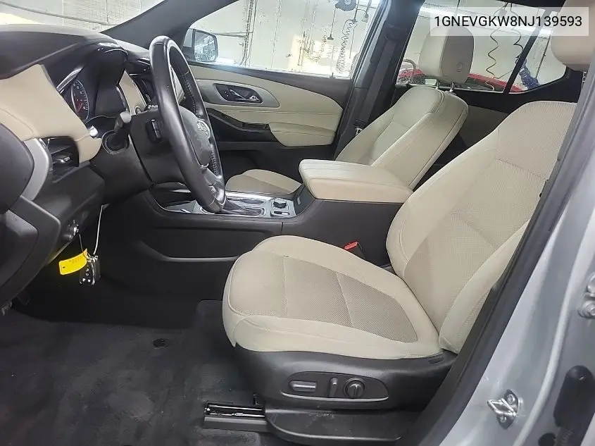 2022 Chevrolet Traverse Lt VIN: 1GNEVGKW8NJ139593 Lot: 42620034