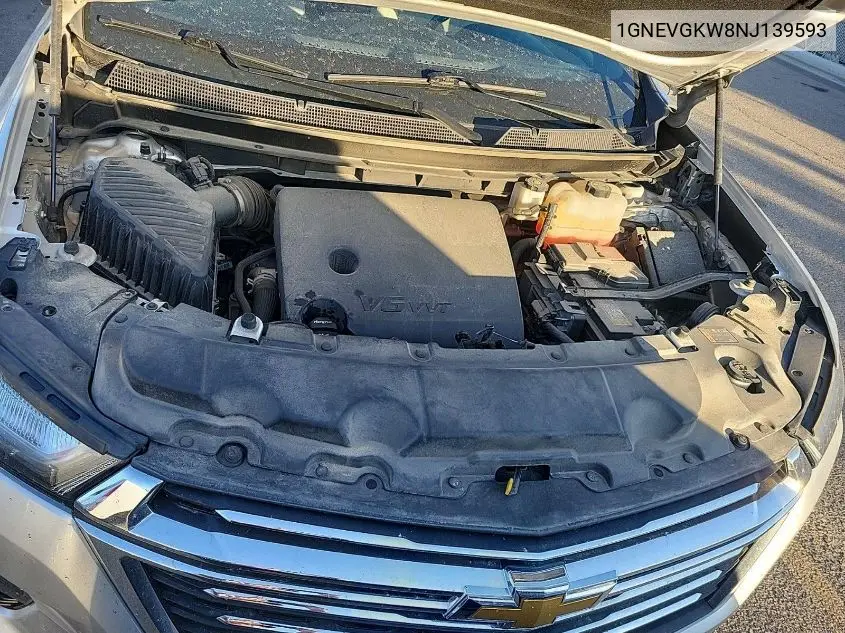 2022 Chevrolet Traverse Lt VIN: 1GNEVGKW8NJ139593 Lot: 42620034