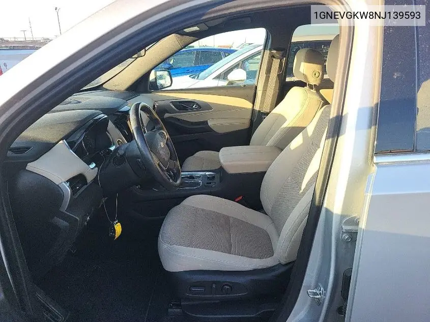 2022 Chevrolet Traverse Lt VIN: 1GNEVGKW8NJ139593 Lot: 42620034