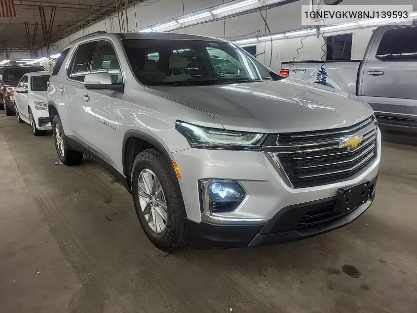 2022 Chevrolet Traverse Lt VIN: 1GNEVGKW8NJ139593 Lot: 42620034