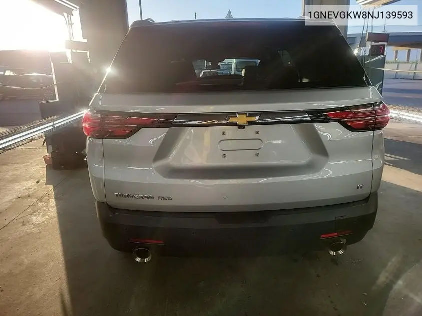 2022 Chevrolet Traverse Lt VIN: 1GNEVGKW8NJ139593 Lot: 42620034