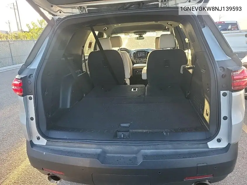 2022 Chevrolet Traverse Lt VIN: 1GNEVGKW8NJ139593 Lot: 42620034