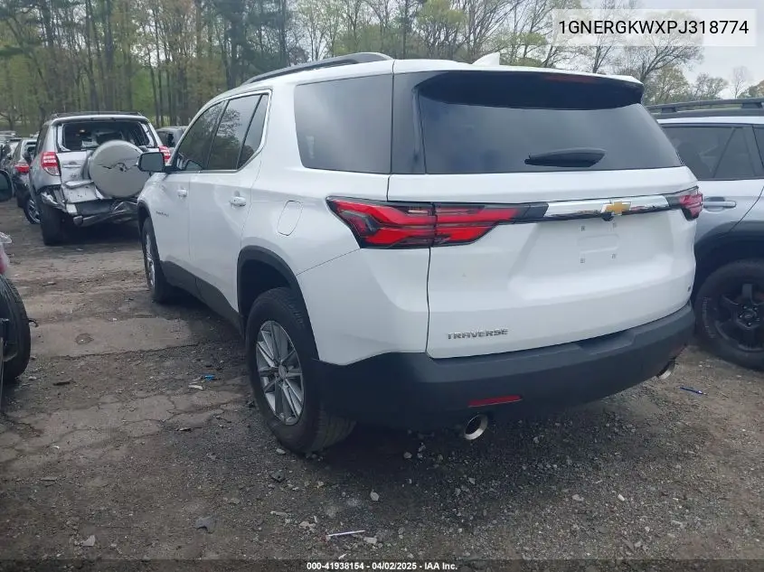 2023 Chevrolet Traverse Fwd Lt Cloth VIN: 1GNERGKWXPJ318774 Lot: 41938154