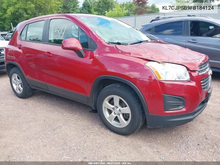 2015 Chevrolet Trax 1Ls VIN: KL7CJPSB9FB184124 Lot: 42611544