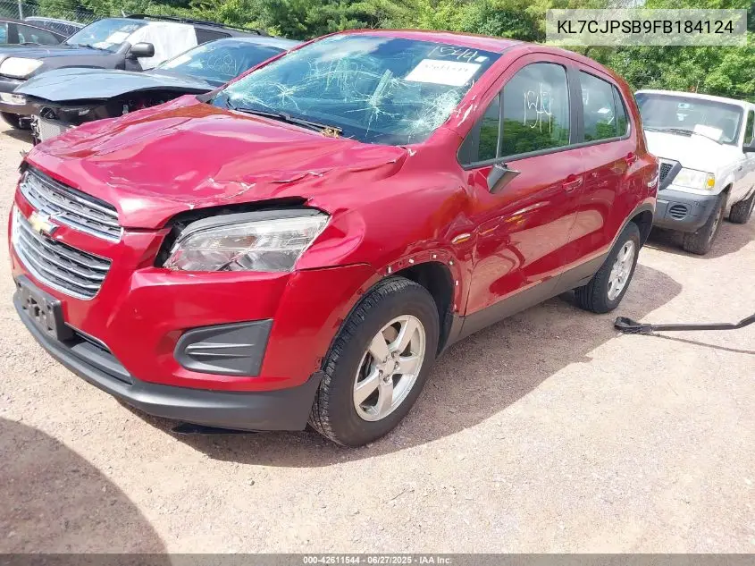 2015 Chevrolet Trax 1Ls VIN: KL7CJPSB9FB184124 Lot: 42611544