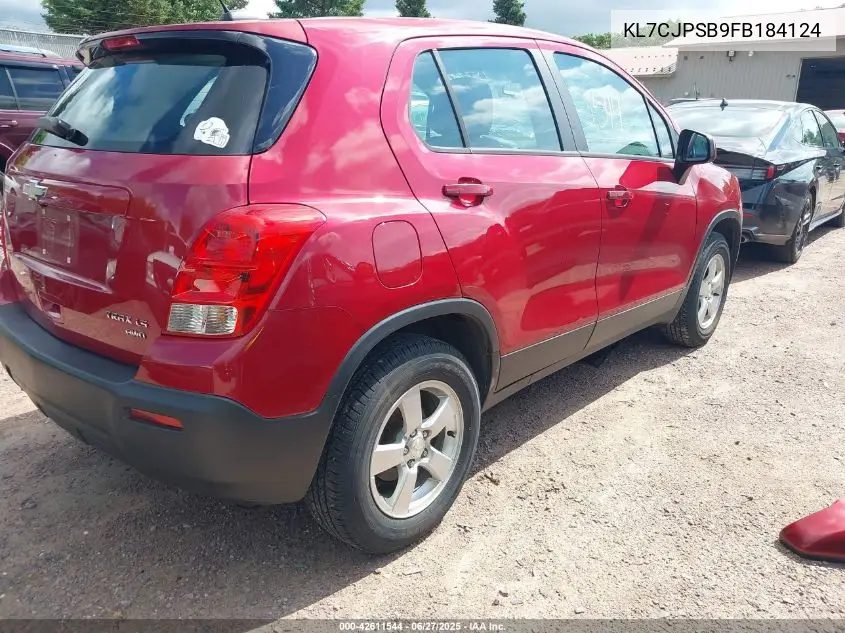 2015 Chevrolet Trax 1Ls VIN: KL7CJPSB9FB184124 Lot: 42611544