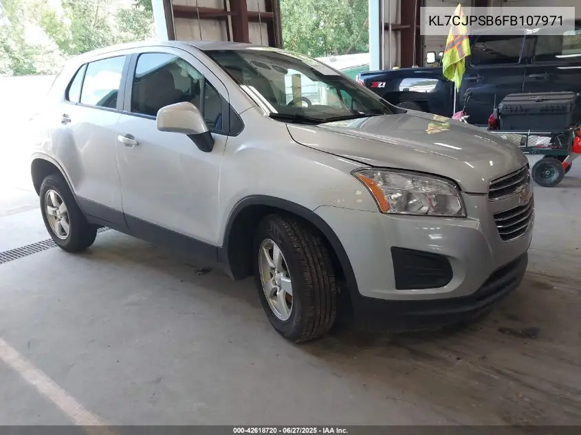 2015 Chevrolet Trax 1Ls VIN: KL7CJPSB6FB107971 Lot: 42618720