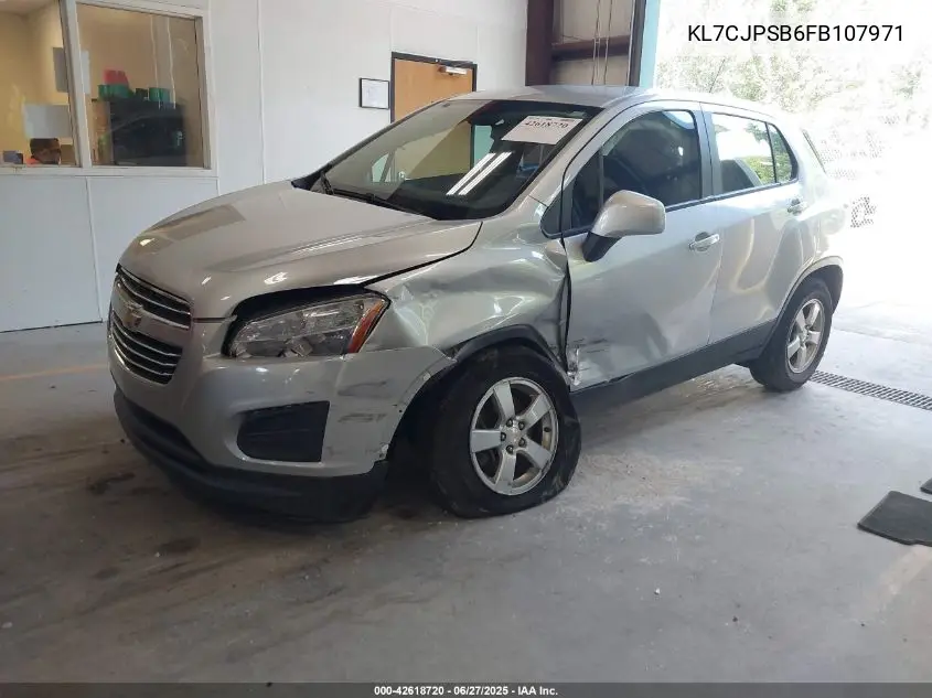2015 Chevrolet Trax 1Ls VIN: KL7CJPSB6FB107971 Lot: 42618720